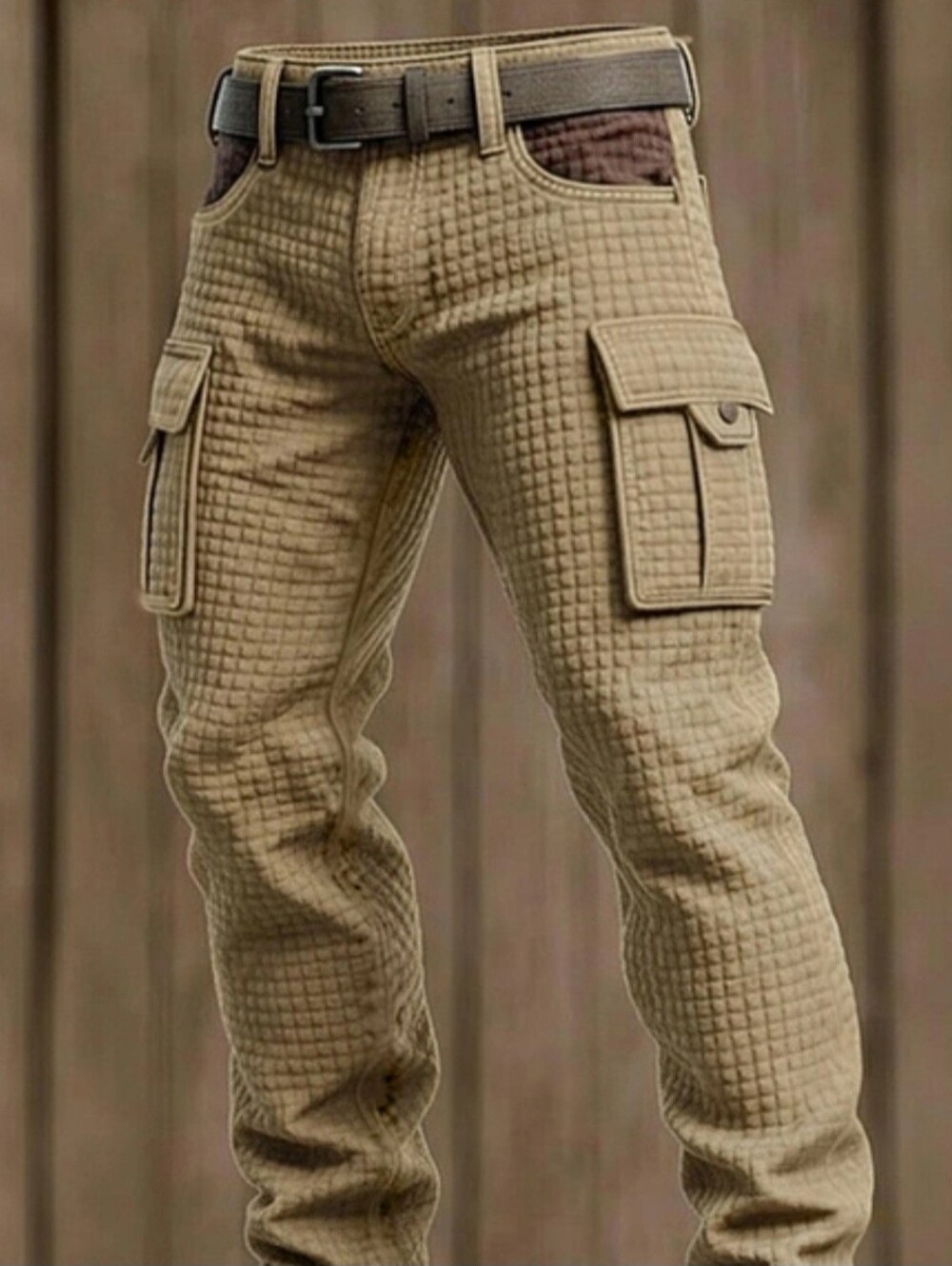 Ouku Men's Waffle Cargo Pants Sz Large